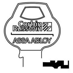 Corbin Russwin N10-6PIN-10 | Door Lock Key Blank, Obverse, Cylinder, Single-Section, Standard, 6-Pin, N-Class Bitting, Coined Logo Bow