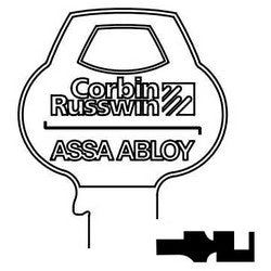 Corbin Russwin N11-6PIN-10 | Door Lock Key Blank, Obverse, Cylinder, Single-Section, Standard, 6-Pin, N-Class Bitting, Coined Logo Bow