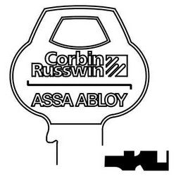 Corbin Russwin N13-5PIN-10 | Door Lock Key Blank, Obverse, Cylinder, Single-Section, Standard, 5-Pin, N-Class Bitting, Coined Logo Bow