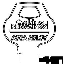 Corbin Russwin N20-6PIN-10 | Door Lock Key Blank, Reverse, Cylinder, Single-Section, Standard, 6-Pin, N-Class Bitting, Coined Logo Bow