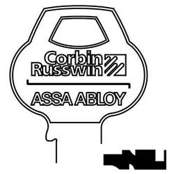 Corbin Russwin N6-6PIN-10 | Door Lock Key Blank, Obverse, Cylinder, Single-Section, Standard, 6-Pin, N-Class Bitting, Coined Logo Bow