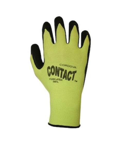 Cordova Safety Products 3991M | Contact Hi-Vis Gloves Foam latex Coated, Medium