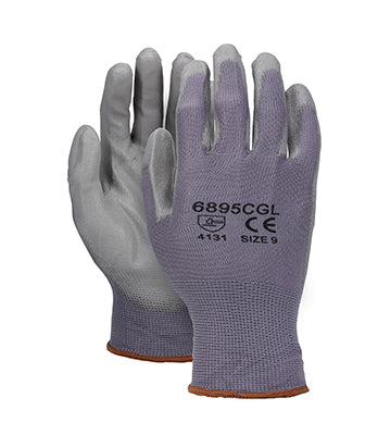 Cordova Safety Products 6895CGXS | Polyurethane Coated 13-Gauge Nylon Gloves Gray, X-Small
