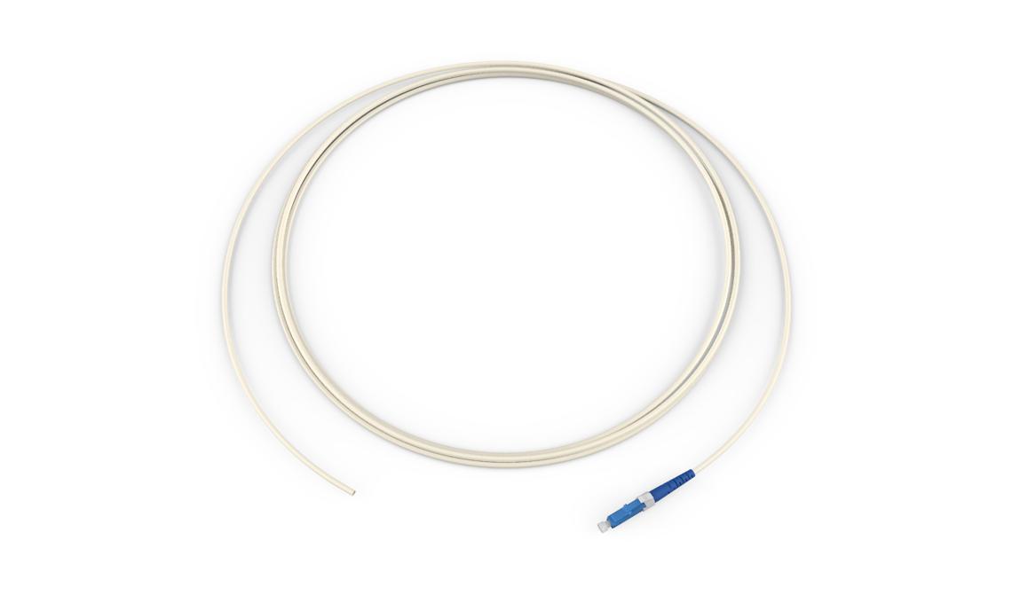Corning 000201R4131001M | Standard Pigtail / Standard LCUPC Simplex SM, SMF, 1F, 900 Micron, Standard Natural Jacket 1 Meters