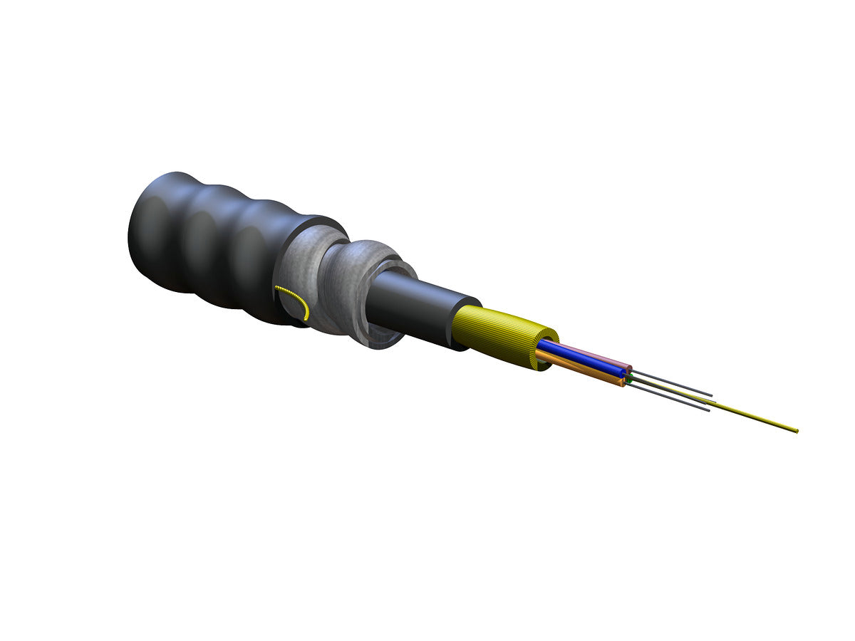 Corning 004E8F-31131-A1 | FREEDM One Tight-Buffered, Interlocking Armored Cable, Riser 4 F, Single-mode (OS2)