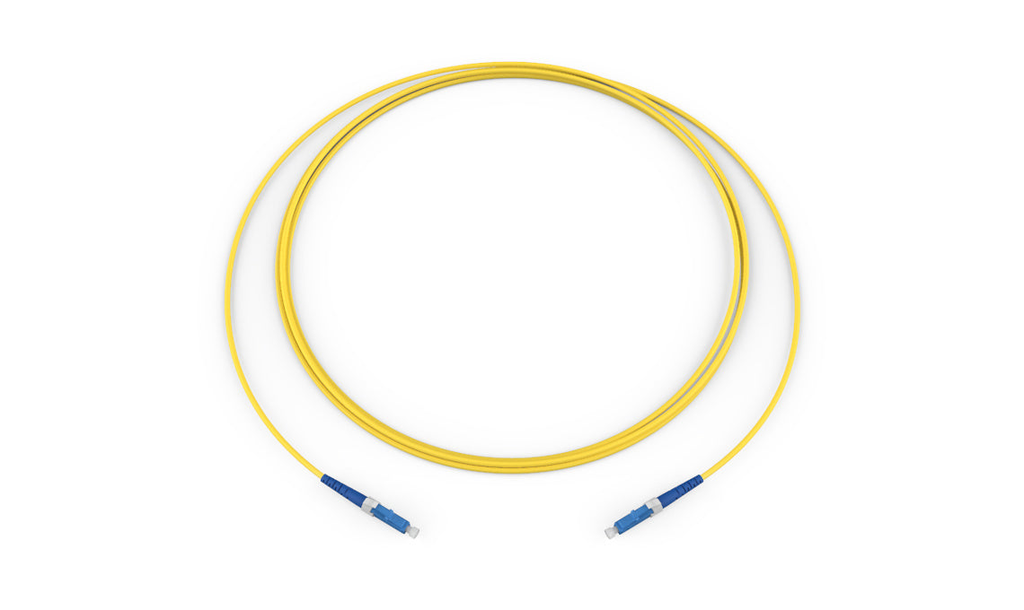 Corning 020201G2831003M | Standard LCUPC Simplex SM/Standard LCUPC Simplex SM, SMF Ultra, 1F, Single Fiber Plenum, Standard Yellow Jacket 3 Meters
