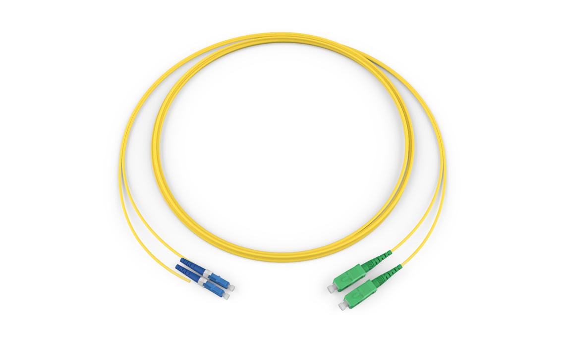 Corning 024402G5116006F | Standard LCUPC Simplex SM / Standard SCAPC Simplex SM, SMF Ultra, 2F, Zipcord Riser, Standard Yellow Jacket 6 Feet