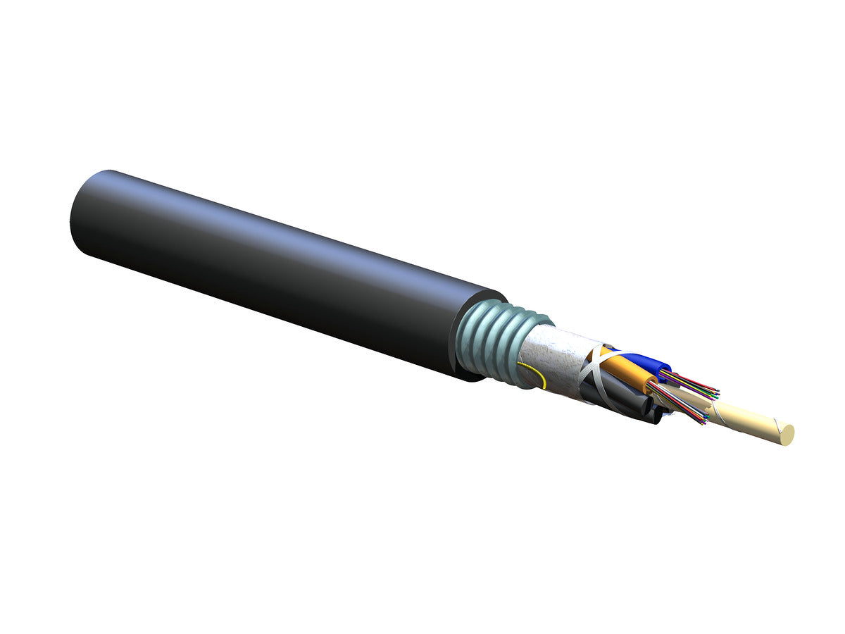 Corning 024EUC-T4100D20 | Lite Loose Tube, Gel-Free, Single-Jacket, Single-Armored Cable 24 F, Single-mode (OS2)