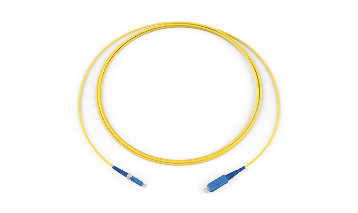 Corning 025801G2131001M | Standard LCUPC Simplex SM / Standard SCUPC Simplex SM, SMF Ultra, 1F, Single Fiber Riser, Standard Yellow Jacket 1 Meters