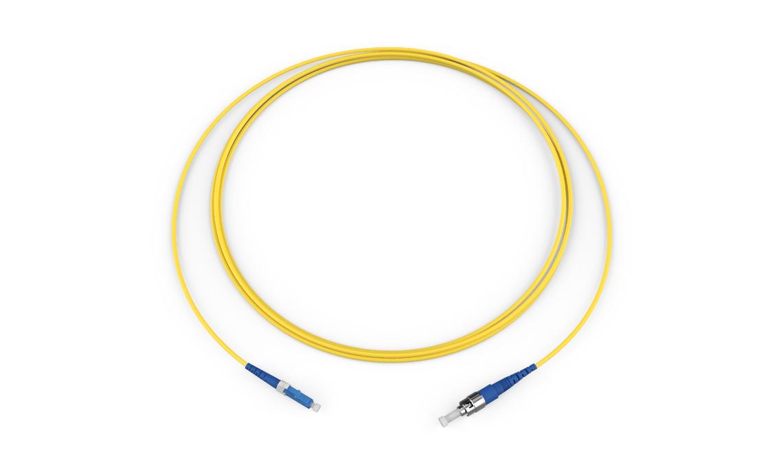 Corning 026101G2131003M | Standard LCUPC Simplex SM / Standard ST SM, SMF Ultra, 1F, Single Fiber Riser, Standard Yellow Jacket 3 Meters