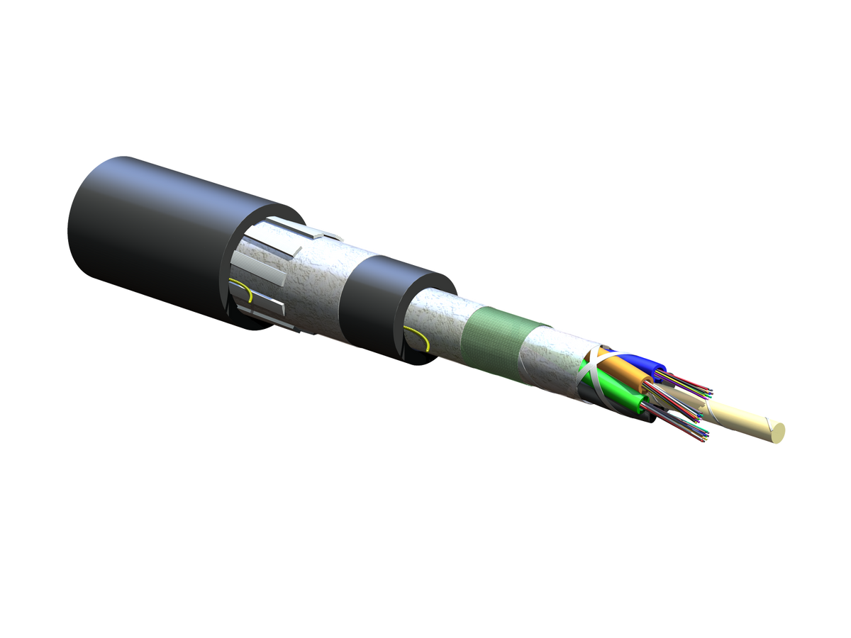 Corning 036EUL-T4601D2N | Industrial LSZH Tray-Rated, Loose Tube, Gel-Free, Double-Jacket Cable