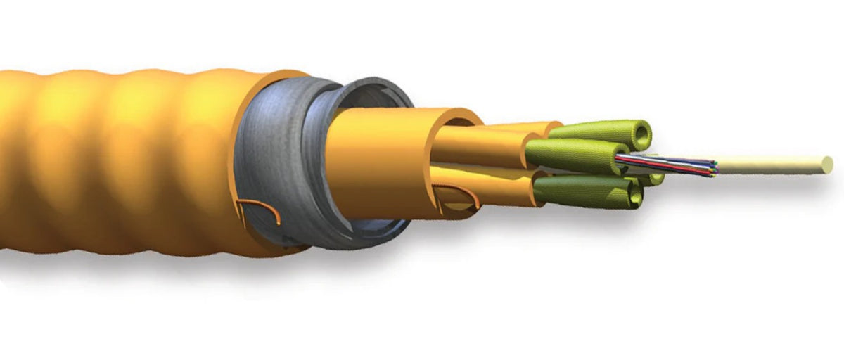 Corning 048ZD9-T1301-A3 | MIC 250 2.0 Interlocking Armored Cable 48 F, SMF-28 Ultra fiber, Singlemode (OS2)