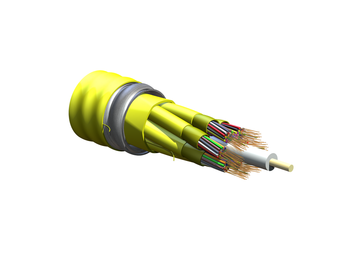 Corning 144E88-Y3131-A3 | MIC Unitized Tight-Buffered, Interlocking Armored Cable, Plenum