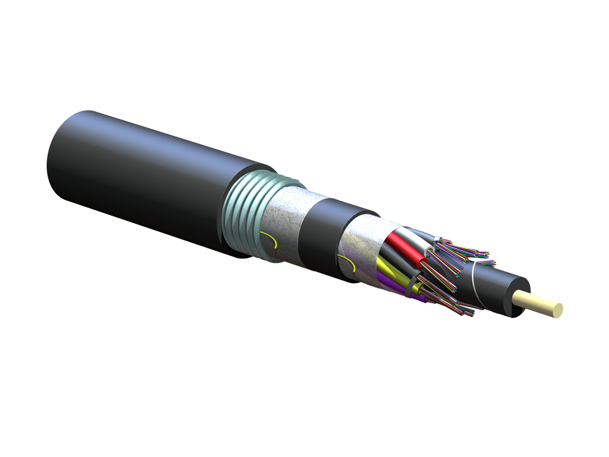 Corning 144EU5-T4101D20 | ALTOS Loose Tube, Gel-Free, Double-Jacket, Single-Armored Cable