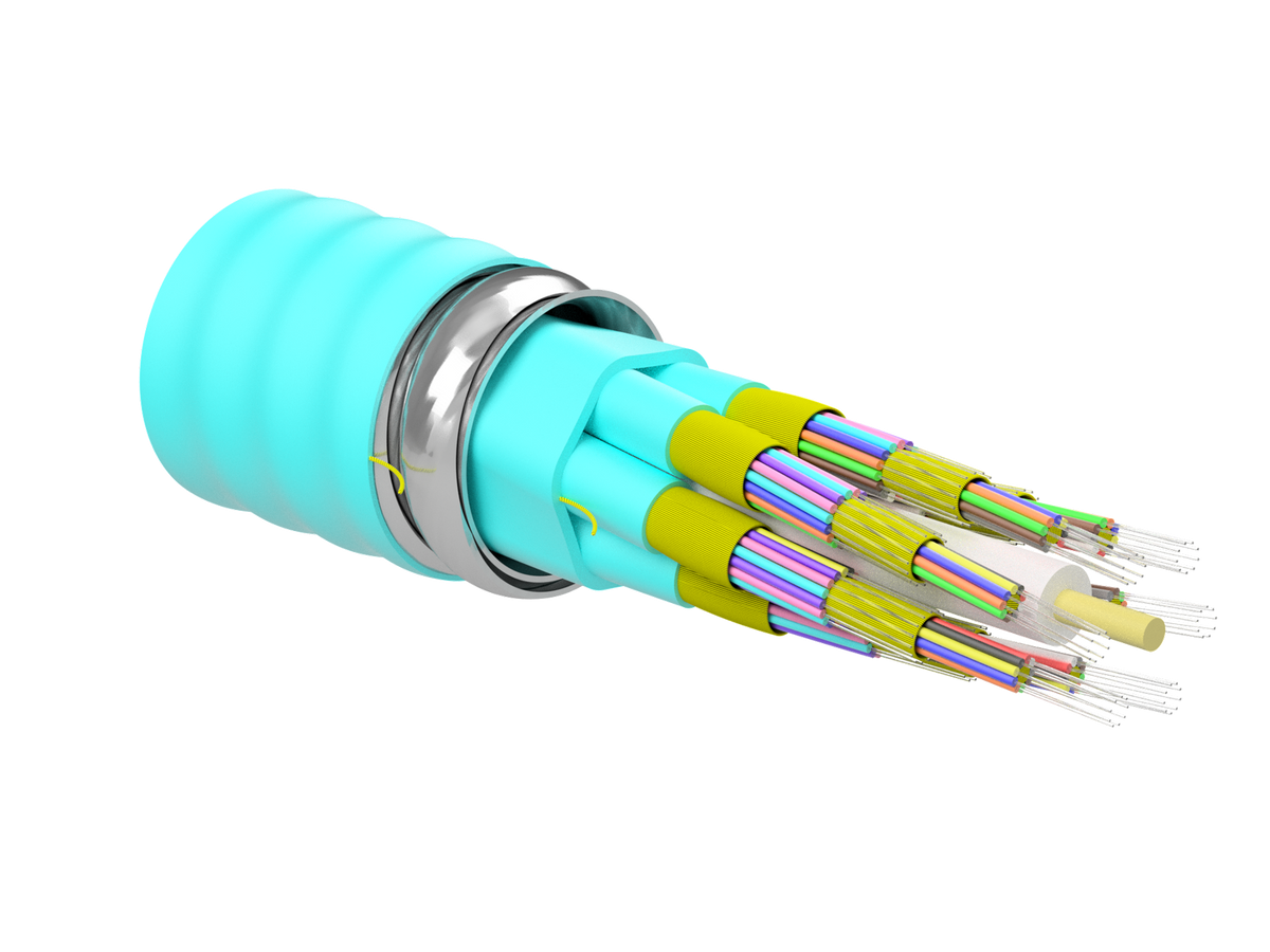 Corning 144T88-Y3190-A3 | MIC Unitized Tight-Buffered, Interlocking Armored Cable, Plenum