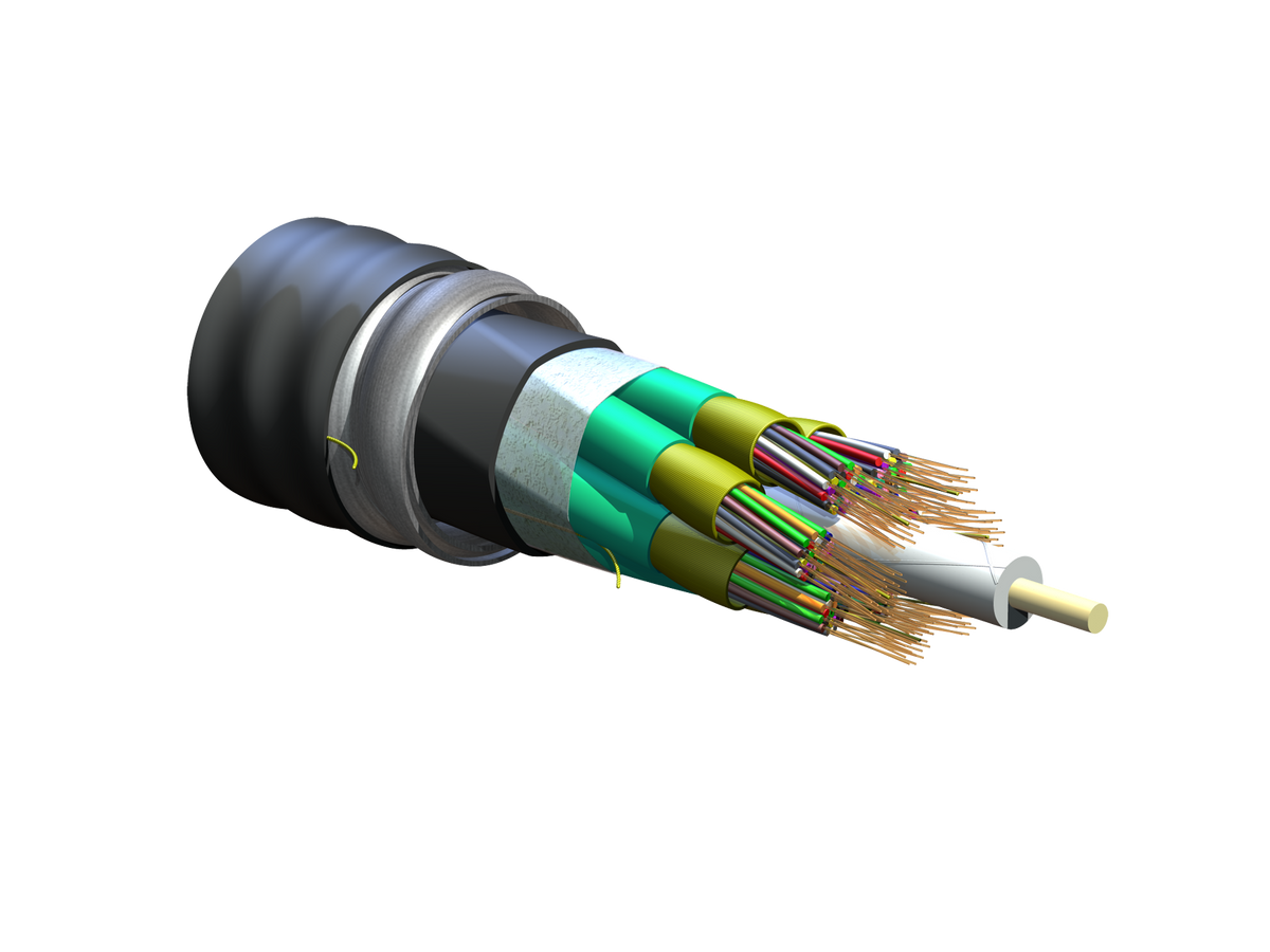 Corning 144T8P-Y3180-A3 | FREEDM One Unitized, Interlocking Armored, Tight-Buffered Cable, Plenum