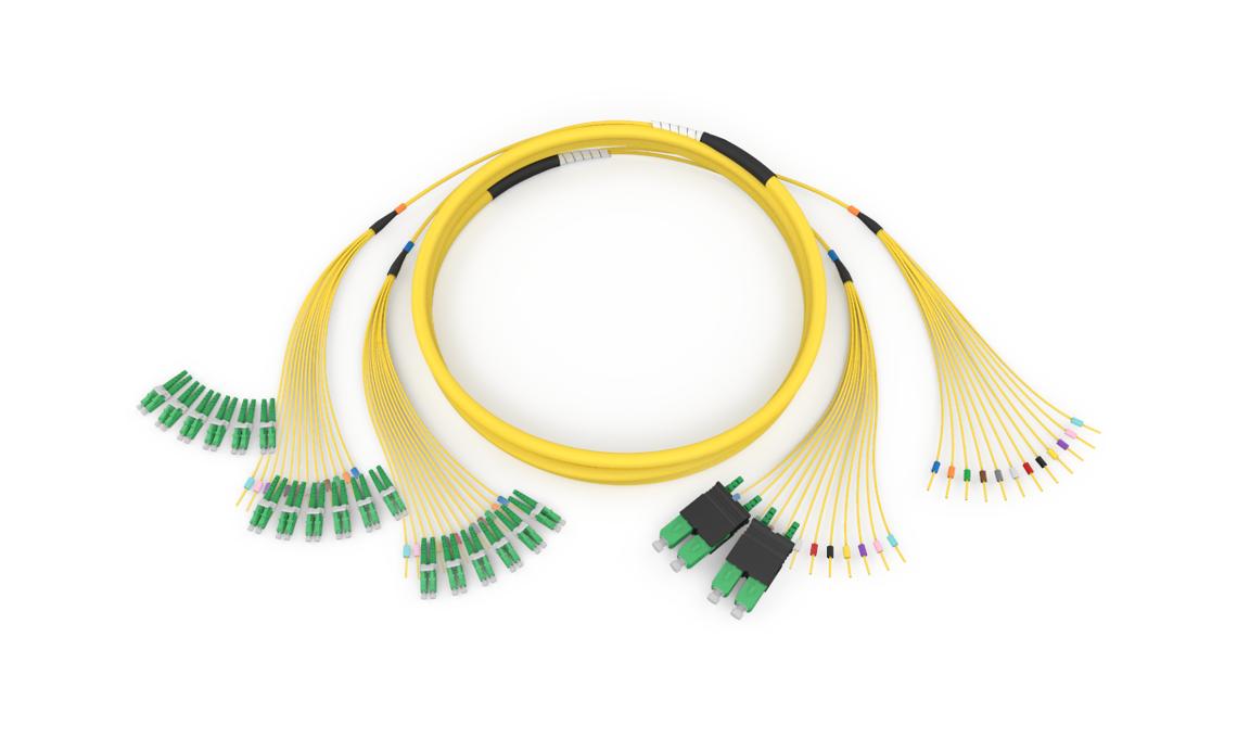 Corning 186602G9120003M | Standard LCAPC Duplex SM / Standard SCAPC Duplex SM, SMF Ultra, 2F, DFX 900 Riser, Standard Yellow Jacket 3 Meters