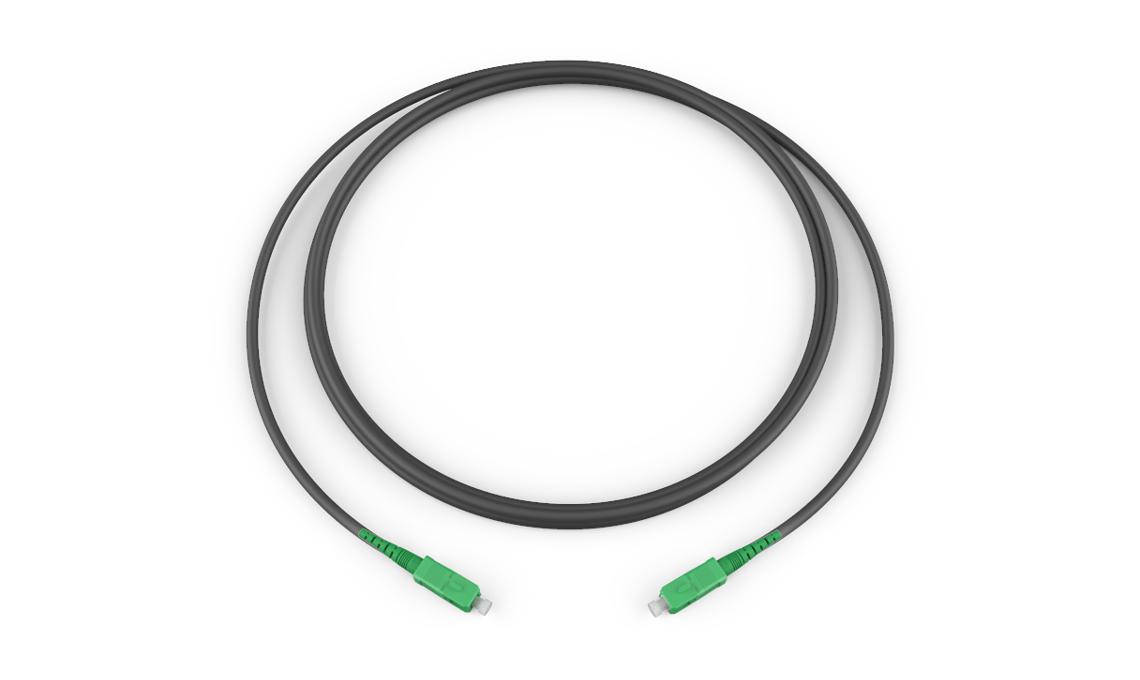 Corning 444401UR43F075F | Standard SCAPC Simplex SM / Standard SCAPC Simplex SM, SMF ZBL, 1F, Ruggedized Drop 4.8mm, In/Out Riser Black Jacket 75 Feet