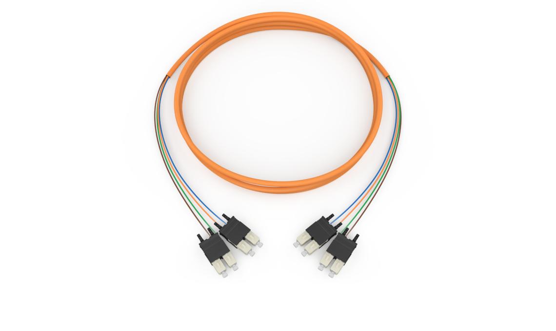Corning 575704K8120400F | Standard SC Duplex MM / Standard SC Duplex MM, OM1 62.5um, 4F, MIC Riser, Standard Orange Jacket 400 Feet