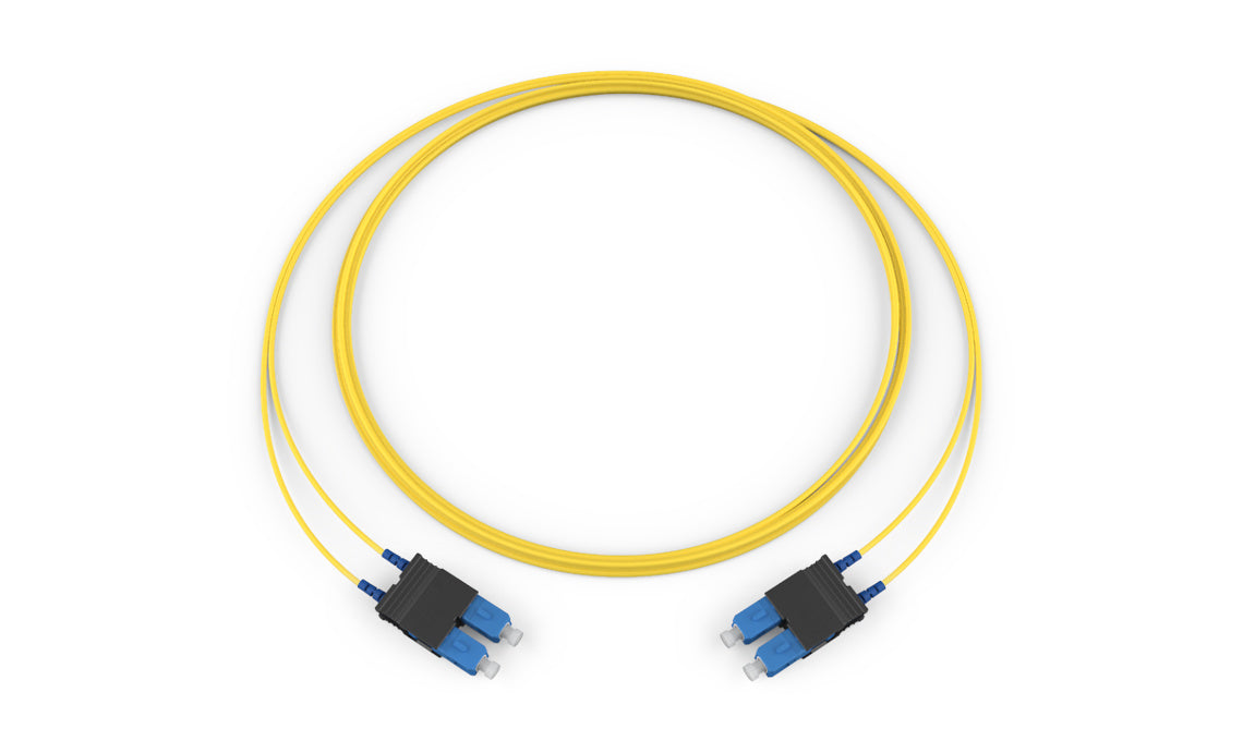Corning 727202G5820020M | Standard SCUPC Duplex SM/Standard SCUPC Duplex SM, SMF Ultra, 2F, Zipcord Plenum, Standard Yellow Jacket 20 Meters