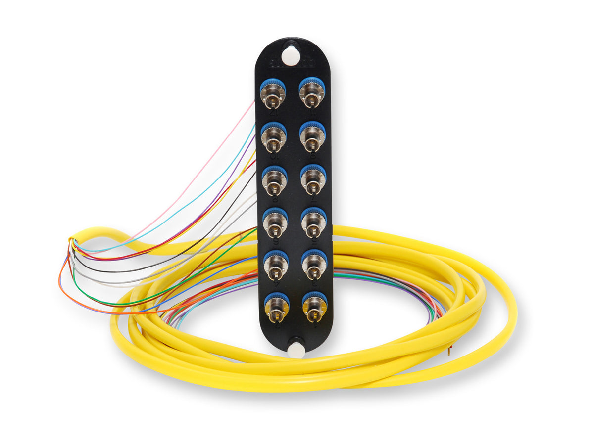 Corning CCH-CP12-6T-P03RH | Closet Connector Housing (CCH) Panel, pigtailed, ST compatible Connectors