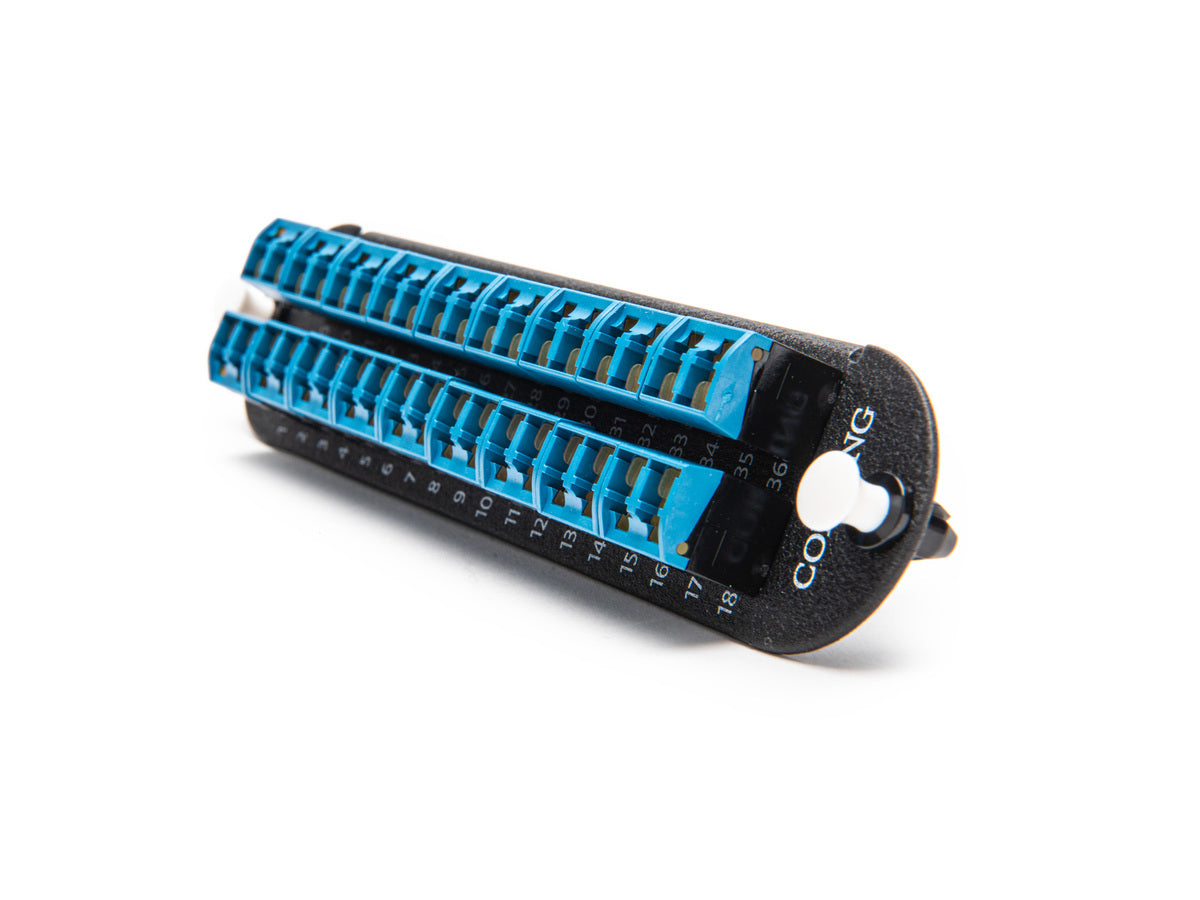 Corning CCH-CP36-AE | Closet Connector Housing (CCH) Panel, LC Adapters Duplex Shuttered, UPC, 36F, Single-mode (OS2)