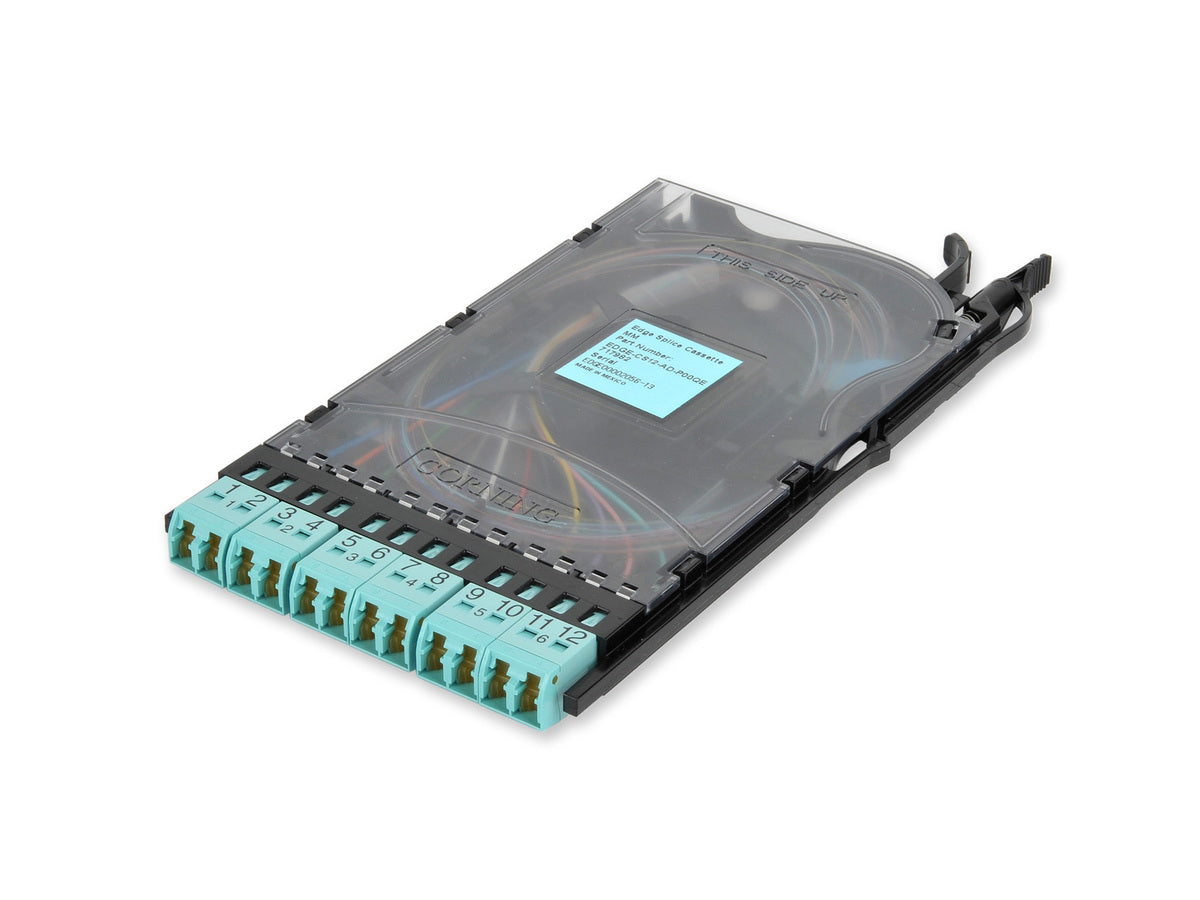 Corning EDGE-CS12-AD-P0 Edge Splice Cassette, 12 F, Lc Duplex, Om4, Single-fiber
