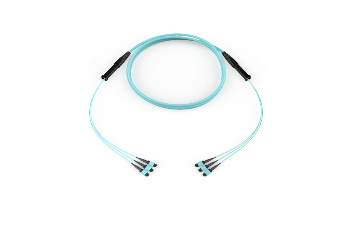 Corning GE5E524QPNDDU065F | EDGE8 MTP Trunk Universal, OM4 24F, Distribution Non-armored Indoor Plenum cable, MTP 8F Pinned 33 in legs to MTP 8F Pinned 33 in legs, Grip: One End, 65 Feet