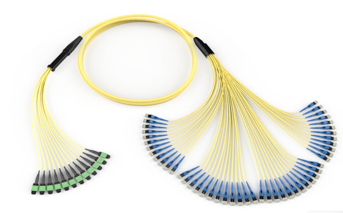 Corning GE77896GPNDLW04 | EDGE8 MTP Trunk Universal Hybrid, OS2 96F, Distribution Non-armored Indoor Plenum Cable, MTP 8F Pinned 33 in Legs to LC UPC Uniboot 36 in Legs, Grip: One End, 43 Feet