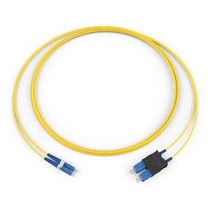 Corning 047202R5120007M | Standard LCUPC Duplex SM / Standard SCUPC Duplex SM, SMF, 2F, Zipcord Riser, Standard Yellow Jacket 7 Meters