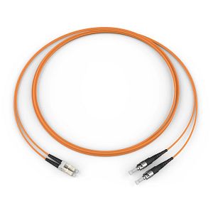 Corning 055002K5120002M | Fiber Optic Jumper, 2 F, LC Duplex to ST compatible, Zipcord Cable, Riser, 2.0 mm legs