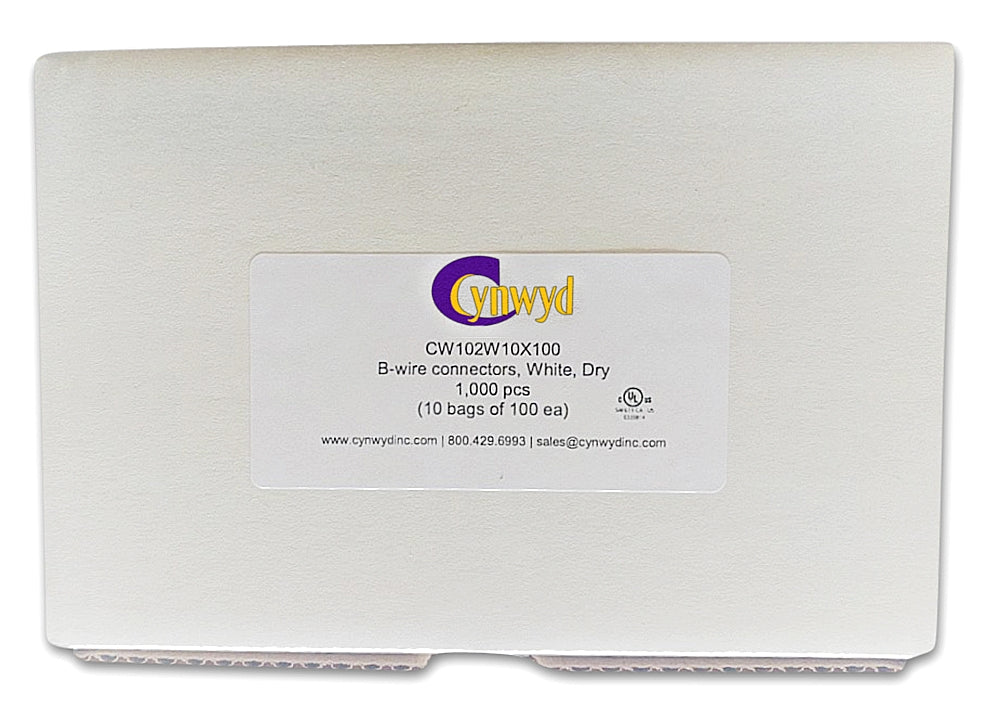 Cynwyd CW102W10X100 | Crimp Connector, Solid, White