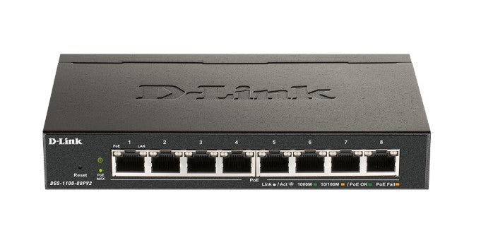 D-Link Systems Inc DGS-1100-08PV2 | 8-Port Gigabit PoE Smart Managed Switch