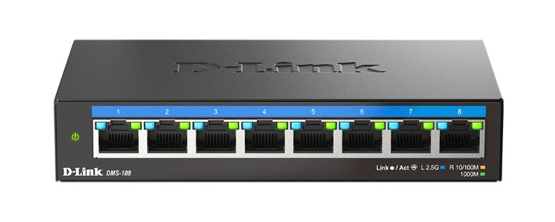 D-Link Systems Inc DMS-108 | 8-Port 2.5G Multi-Gigabit Unmanaged Switch