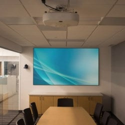 Da-Lite 29168 | Projection Screen, Fixed Aluminum Frame, 0.8 Parallax, 16:9 HDTV Aspect Ratio, 104-1/2" W x 1" Depth x 59" H, 120" Diagonal