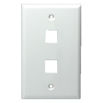 Datacomm Electronics 20-3002-WH | Keystone Plate, 2-Port Standard Size, White, UL