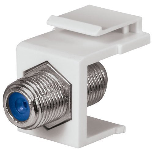 Datacomm Electronics 20-3202-WH-10 | 2.4 GHz F-Connector Keystone Insert, White, UL, 10 Pack