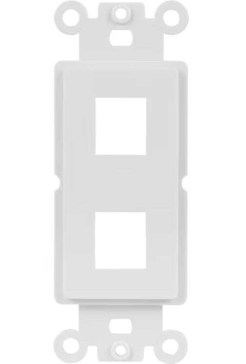 Datacomm Electronics 20-5152 | Decor Plate Insert for 2 Keystone, White