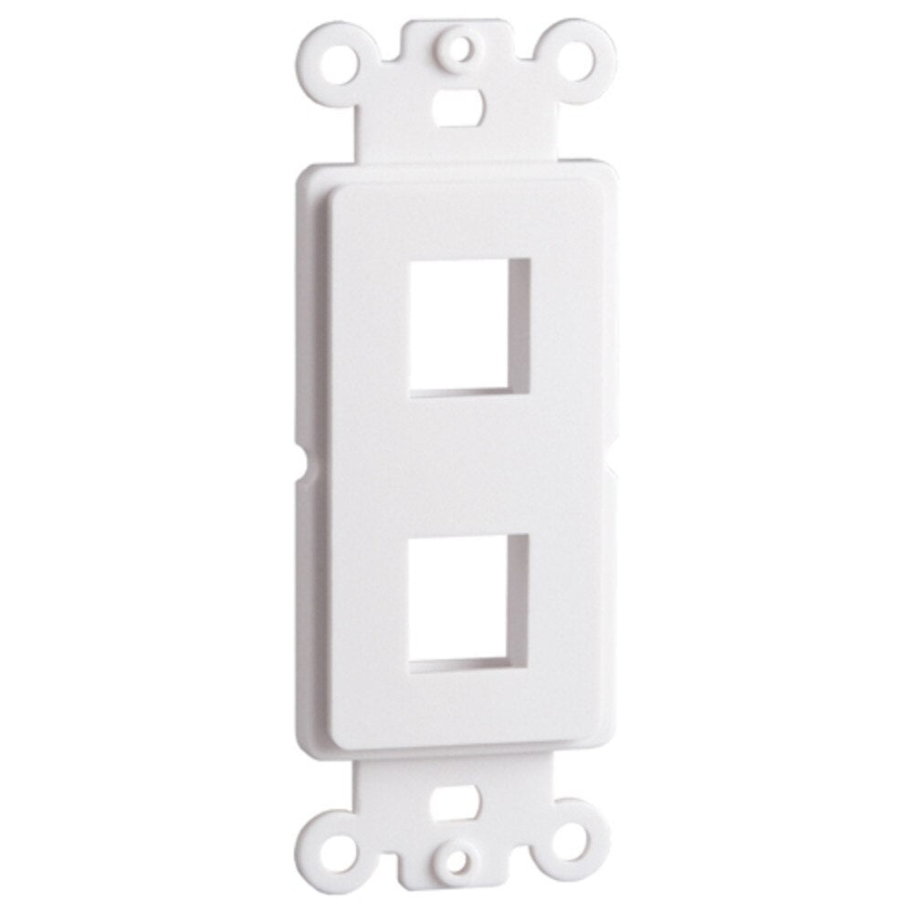 Datacomm Electronics 20-5153 | Decor Plate Insert for 2 Keystone, Ivory