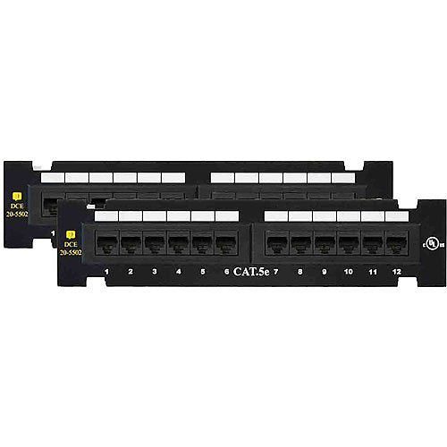 Datacomm Electronics 20-5502 | Category 5e, 12-Port Mini Patch Panels with 89D Mounting Bracket