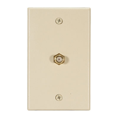 Datacomm Electronics 30-2011 | Coax Wall Plate, Standard Size, Ivory Plate