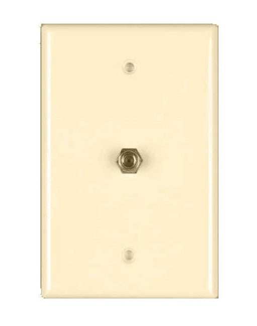 Datacomm Electronics 32-0015 | 1 GHZ Coax Wall Plate, Standard Size, Lite Almond, UL