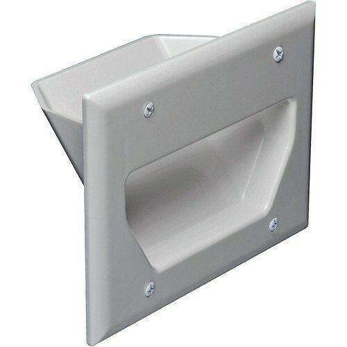 Datacomm Electronics 45-0003-WH | 3 Gang Recessed Low Voltage Cable Plate, White