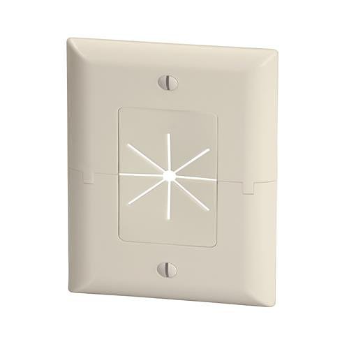 Datacomm Electronics 45-0017-LA | Split Plate with Flexible Opening, Lite Almond