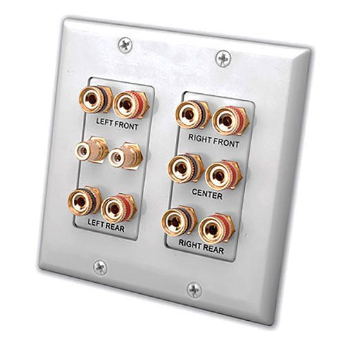 Datacomm Electronics 45-0060 | 5.1 Surround Sound 2-Gang Plate, White