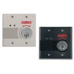 Detex Corporation EAX-2500F | Exit Device Alarm, AC/DC Powered, Flush Mount, 100 dB, Fits 4" x 4" Outlet Box, Gray