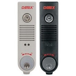 Detex Corporation EAX-500-MC65-KS | Exit Device Alarm, Battery Powered, Weatherized, Wall Mount, Gray/Black, With Mortise Cylinder
