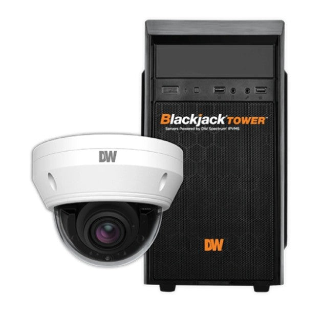 Digital Watchdog DW-MTDV9KIT916 | Blackjack Mid-Size Tower NVR, 9TB with 16 X 5MP Vandal Dome IP Camera, 2.8~12mm Lens