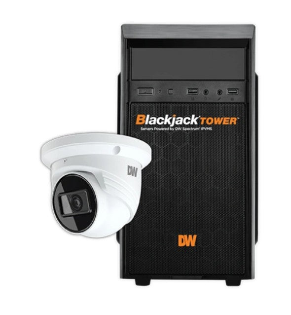 Digital Watchdog DW-MTFTKIT68 | Blackjack Mid-Size Tower NVR, 6TB with 8 X 5MP Turret IP Camera, 2.8mm Fixed Lens