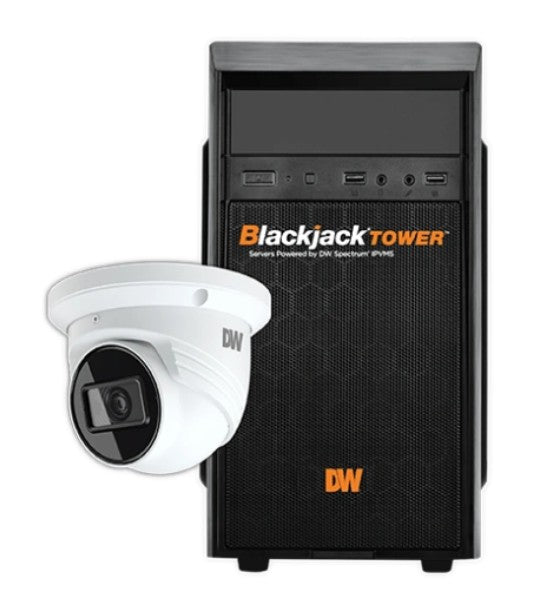 Digital Watchdog DW-MTFTKIT98 | Blackjack Mid-Size Tower NVR, 9TB with 8 X 5MP Turret IP Camera, 2.8mm Fixed Lens